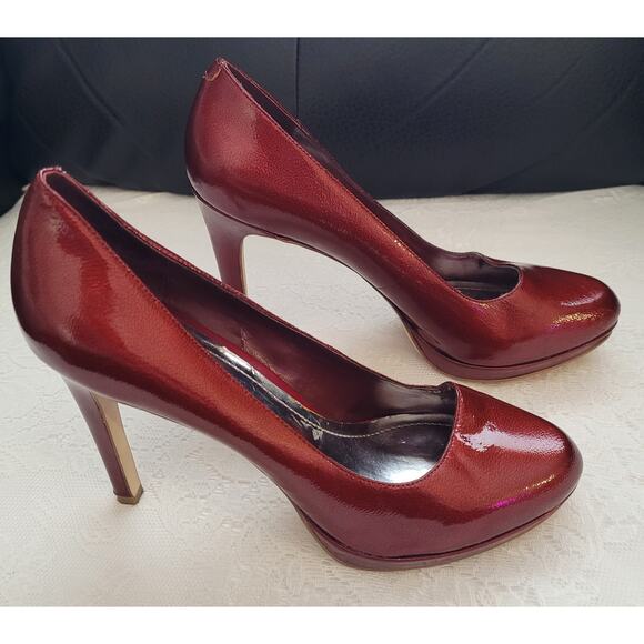 BCBGeneration Patent Leather Burgundy Stilettos, Sz. Approx 9 - Picture 3 of 8
